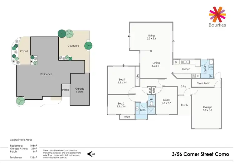 Floorplan of Homely villa listing, 3/56 Comer Street, Como WA 6152