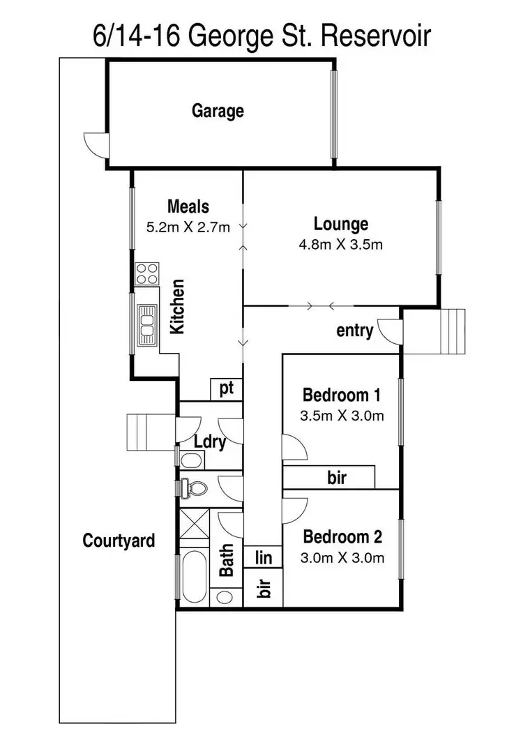 Floorplan of Homely unit listing, 6/14-16 George Street, Reservoir VIC 3073