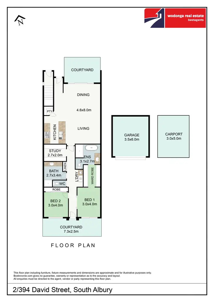 Floorplan of Homely apartment listing, 2/394 David Street, Albury NSW 2640
