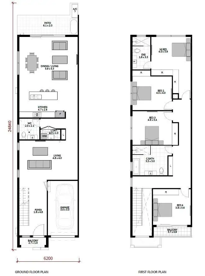 Floorplan of Homely semi-detached listing, 6B Gowrie Street, The Ponds NSW 2769