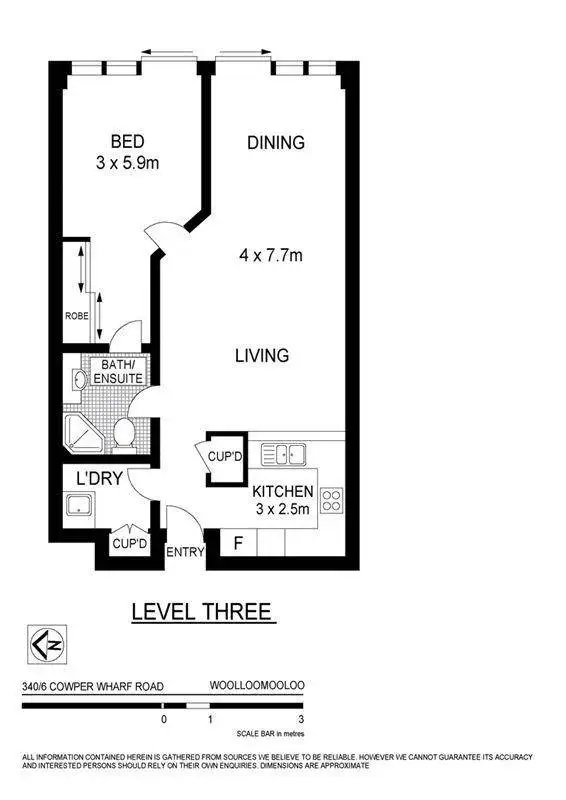 Floorplan of Homely apartment listing, 340/6 Cowper Wharf Roadway, Woolloomooloo NSW 2011