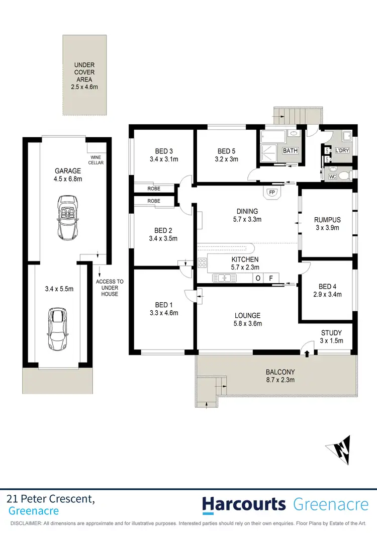 Floorplan of Homely house listing, 21 Peter Crescent, Greenacre NSW 2190
