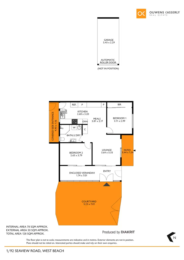 Floorplan of Homely unit listing, 1/92 Seaview Road, West Beach SA 5024