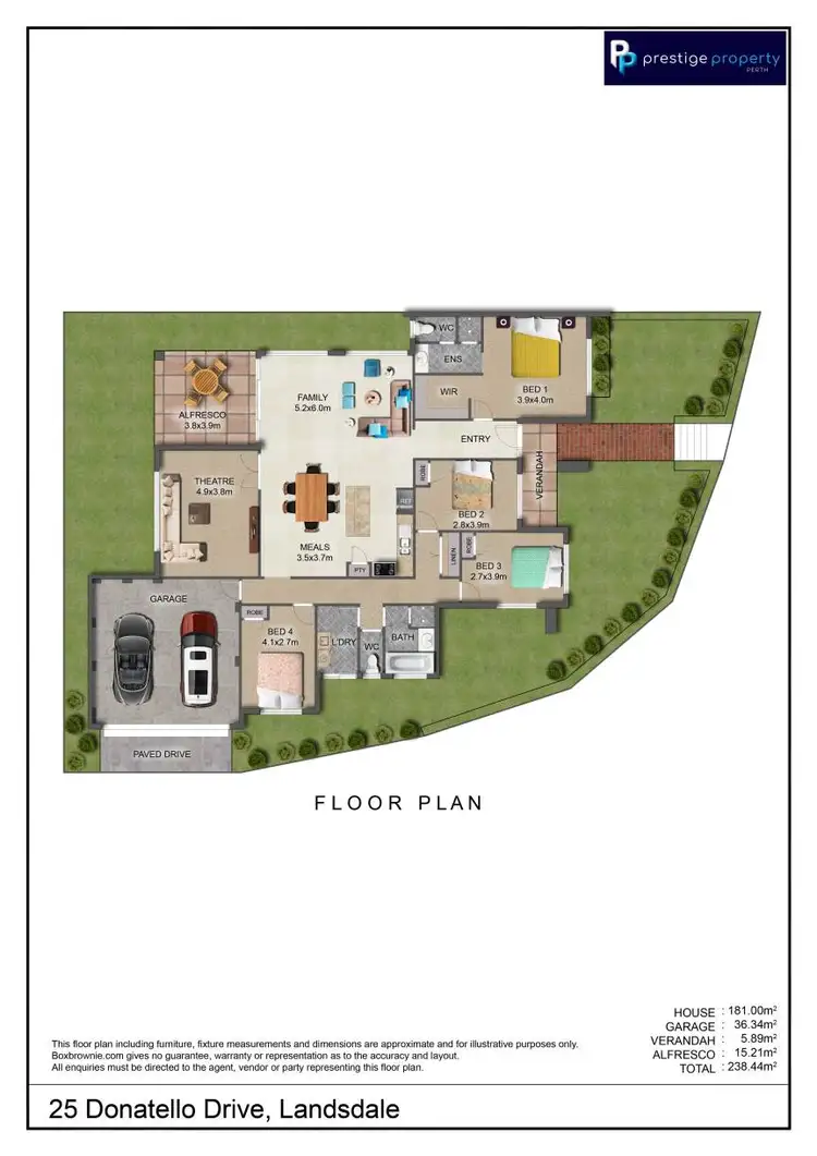 Floorplan of Homely house listing, 25 Donatello Drive, Landsdale WA 6065