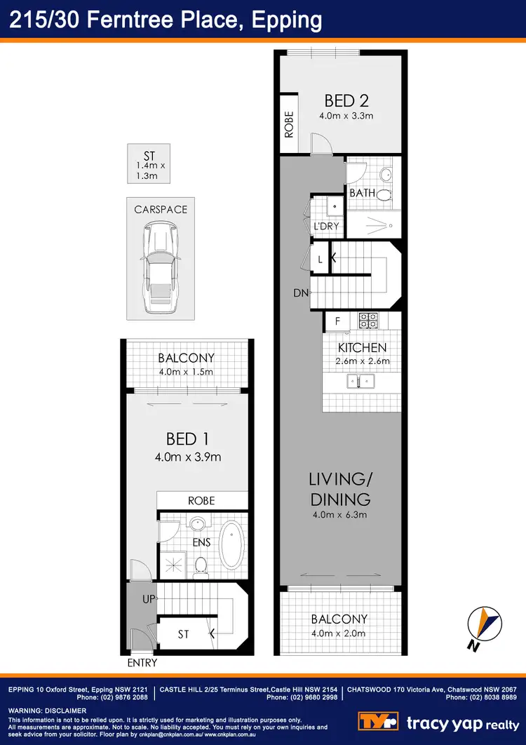 Floorplan of Homely apartment listing, 215/30 Ferntree Place, Epping NSW 2121