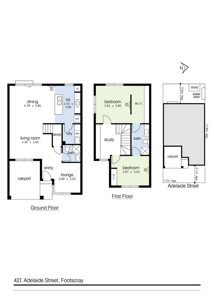 Floorplan of Homely townhouse listing, 42I Adelaide Street, Footscray VIC 3011