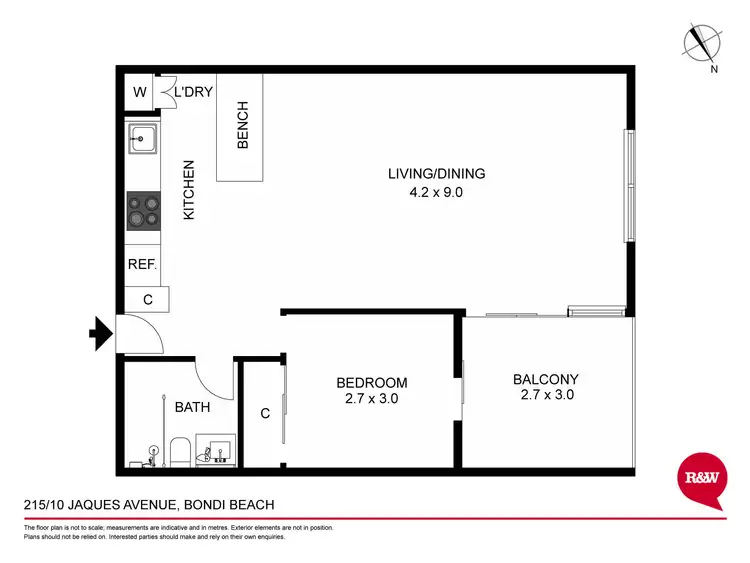 Floorplan of Homely apartment listing, 215/10 Jaques Avenue, Bondi Beach NSW 2026