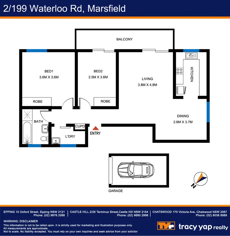 Floorplan of Homely unit listing, 2/199 Waterloo Road, Marsfield NSW 2122