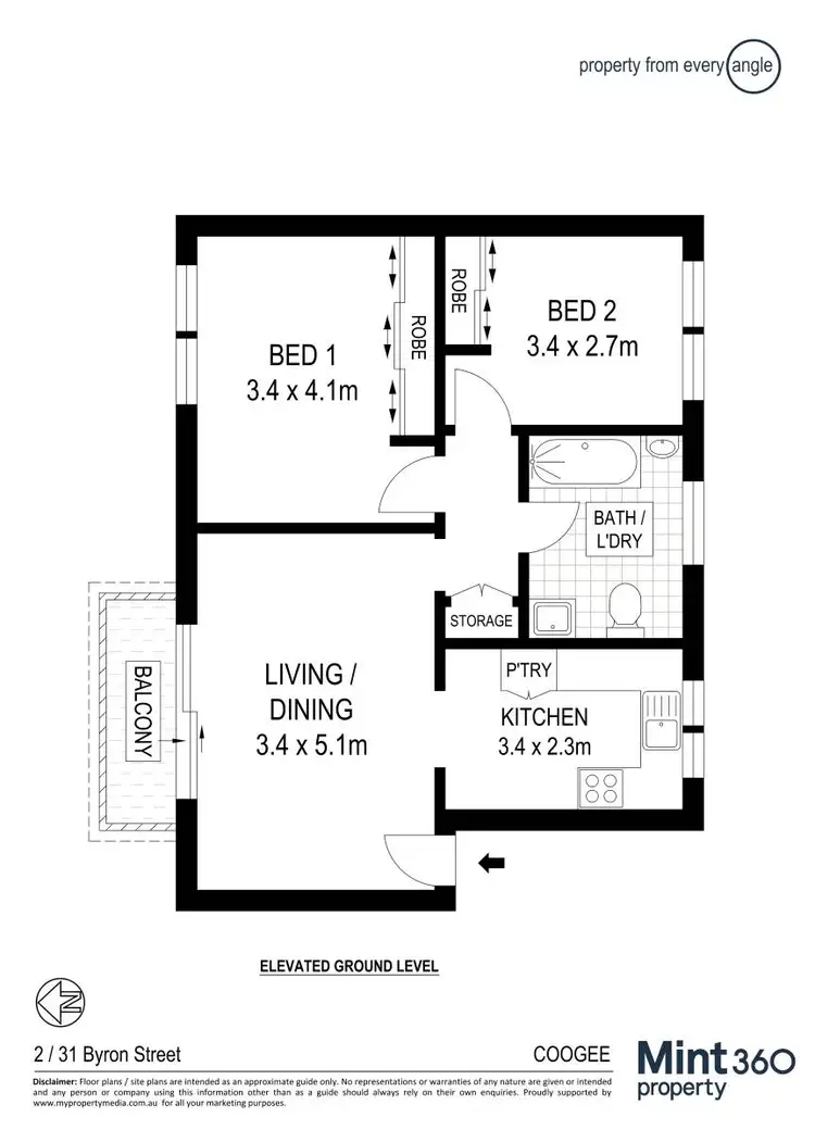 Floorplan of Homely unit listing, 2/31 Byron Street, Coogee NSW 2034