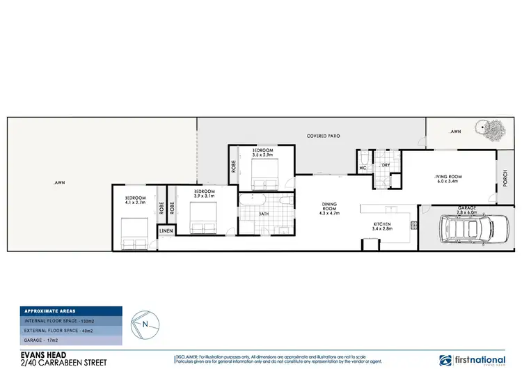 Floorplan of Homely semi-detached listing, 2/40 Carrabeen Street, Evans Head NSW 2473