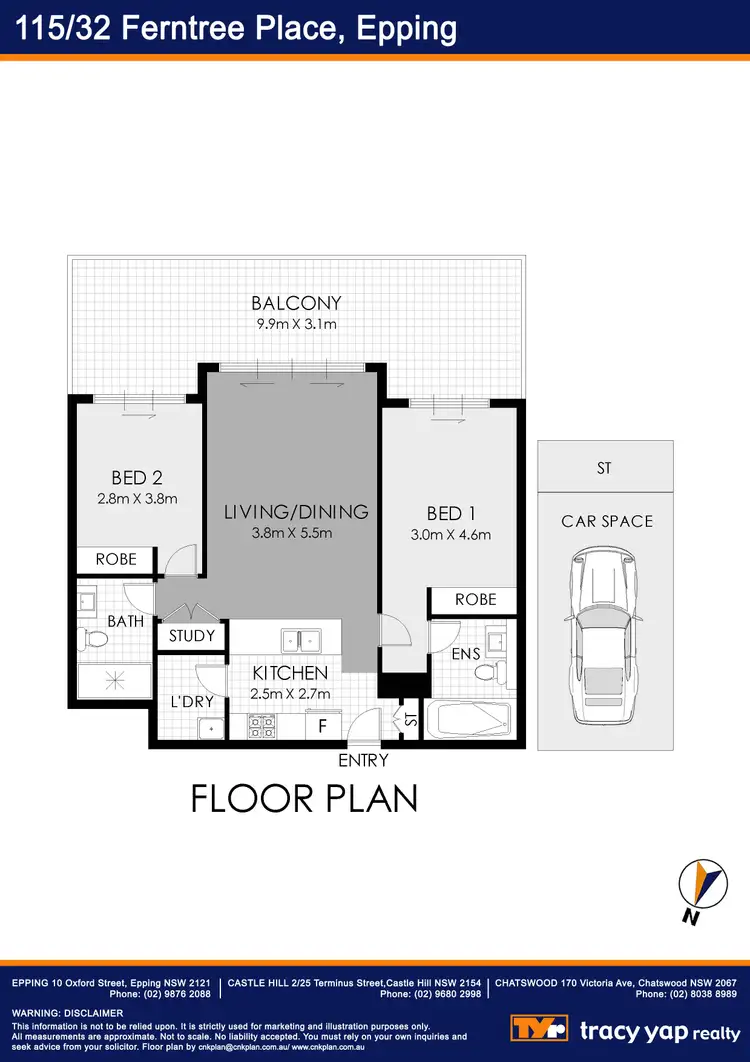 Floorplan of Homely apartment listing, 115/32-34 Ferntree Place, Epping NSW 2121