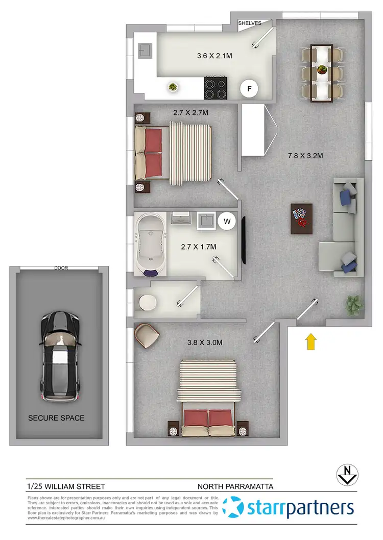 Floorplan of Homely apartment listing, 1/25 William Street, North Parramatta NSW 2151