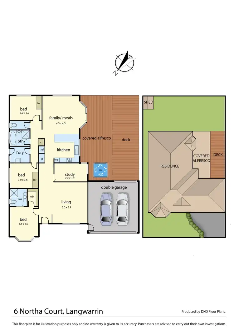 Floorplan of Homely house listing, 6 Northa Court, Langwarrin VIC 3910
