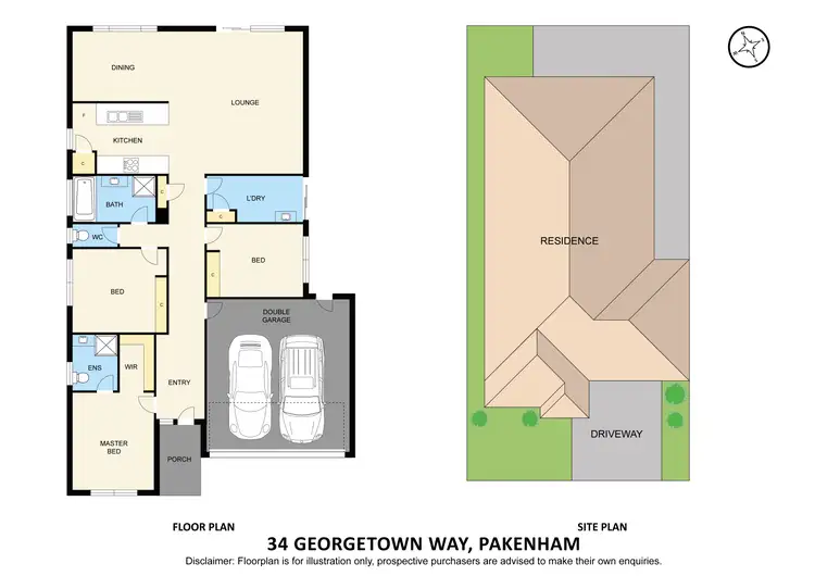 Floorplan of Homely house listing, 34 Georgetown Way, Officer VIC 3809