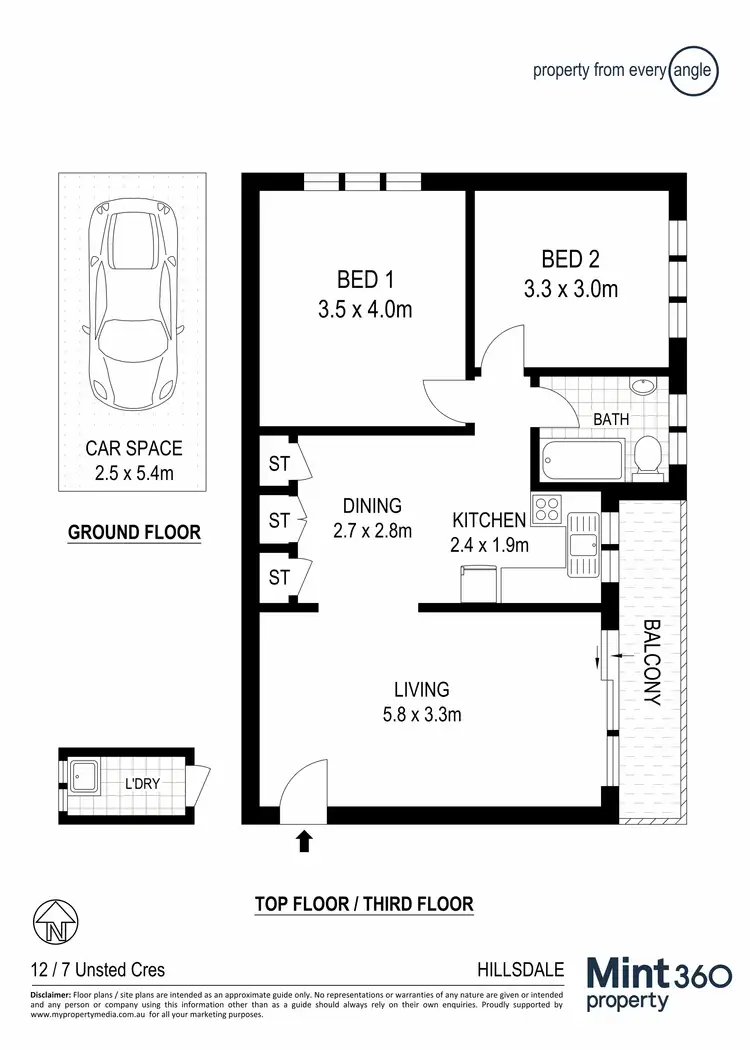 Floorplan of Homely apartment listing, 12/7 Unsted Crescent, Hillsdale NSW 2036