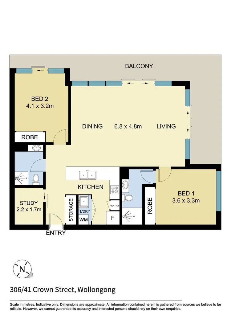 Floorplan of Homely apartment listing, 306/41 Crown Street, Wollongong NSW 2500
