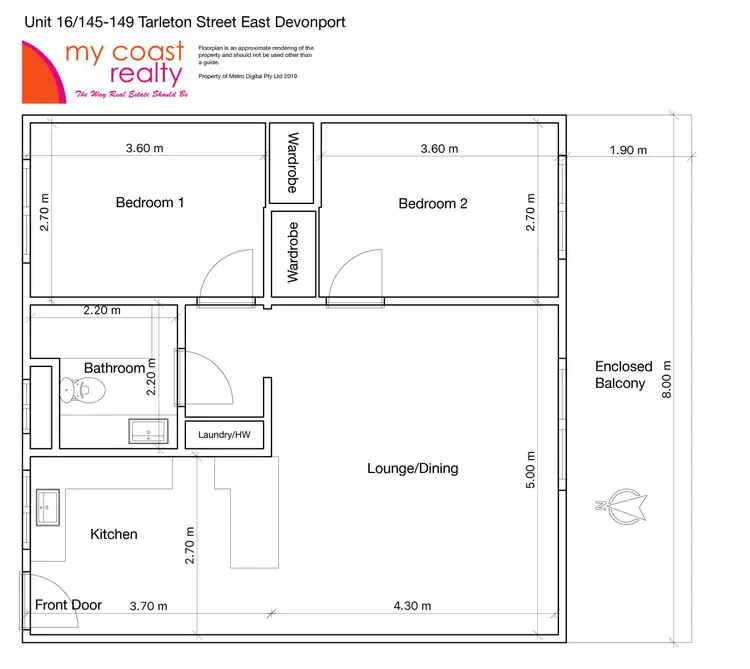 Floorplan of Homely unit listing, 16/145-149 Tarleton Street, East Devonport TAS 7310