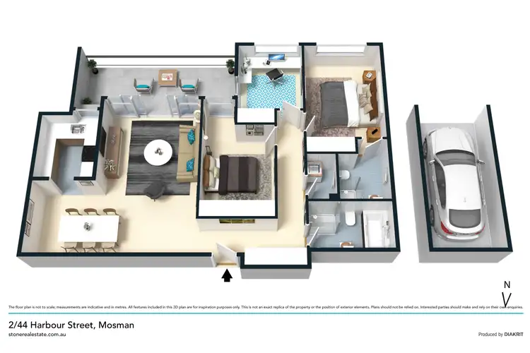 Floorplan of Homely apartment listing, 2/44 Harbour Street, Mosman NSW 2088