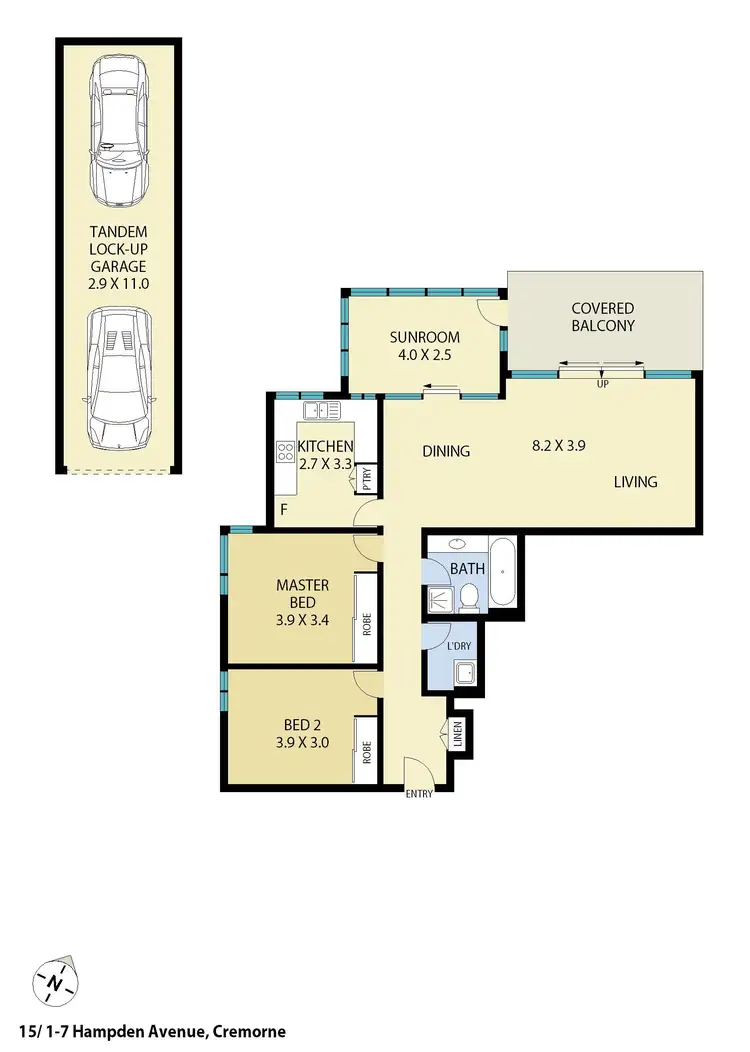 Floorplan of Homely apartment listing, 15/1-7 Hampden Avenue, Cremorne NSW 2090