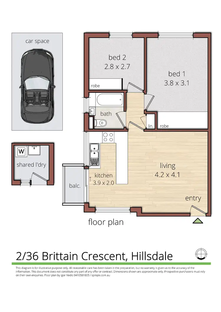 Floorplan of Homely unit listing, 2/36 Brittain Crescent, Hillsdale NSW 2036