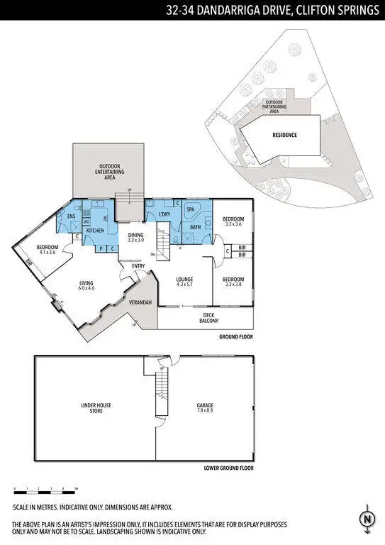 Floorplan of Homely house listing, 32-34 Dandarriga Drive, Clifton Springs VIC 3222