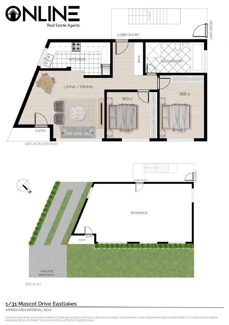 Floorplan of Homely unit listing, 1/31 Mascot Drive, Eastlakes NSW 2018