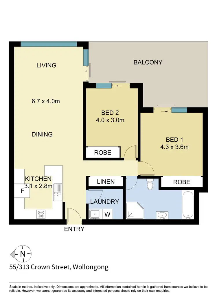 Floorplan of Homely apartment listing, 55/313-323 Crown Street, Wollongong NSW 2500