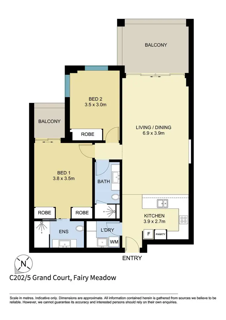 Floorplan of Homely apartment listing, C202/5 Grand Court, Fairy Meadow NSW 2519