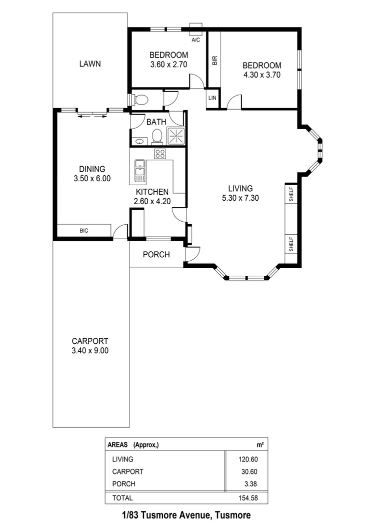 Floorplan of Homely unit listing, 1/83 Tusmore Ave, Tusmore SA 5065