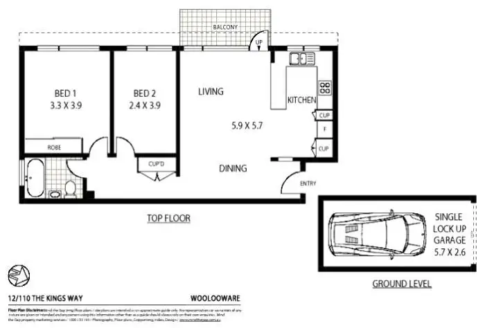 Floorplan of Homely unit listing, 12/110 Kingsway, Woolooware NSW 2230
