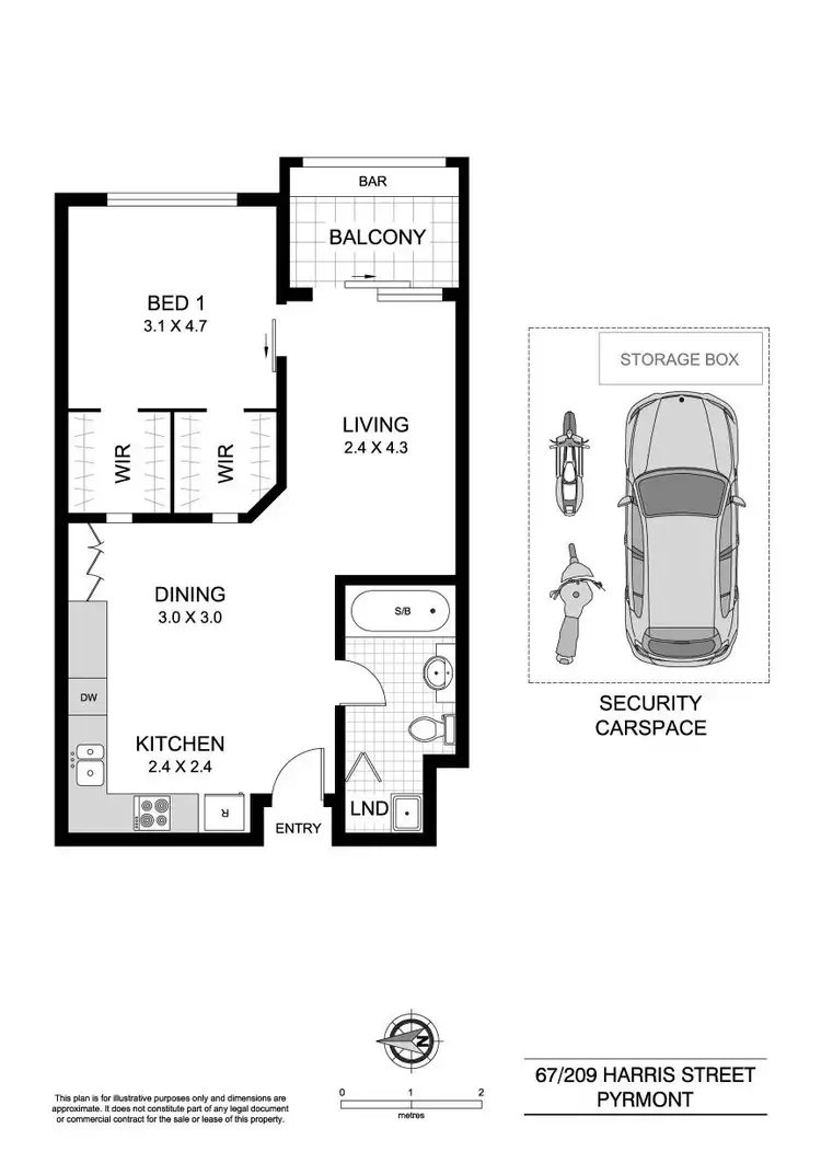 Floorplan of Homely apartment listing, 67/209 Harris Street, Pyrmont NSW 2009