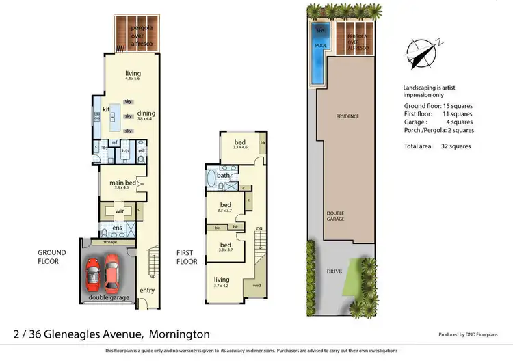 Floorplan of Homely townhouse listing, 36A Gleneagles Avenue, Mornington VIC 3931