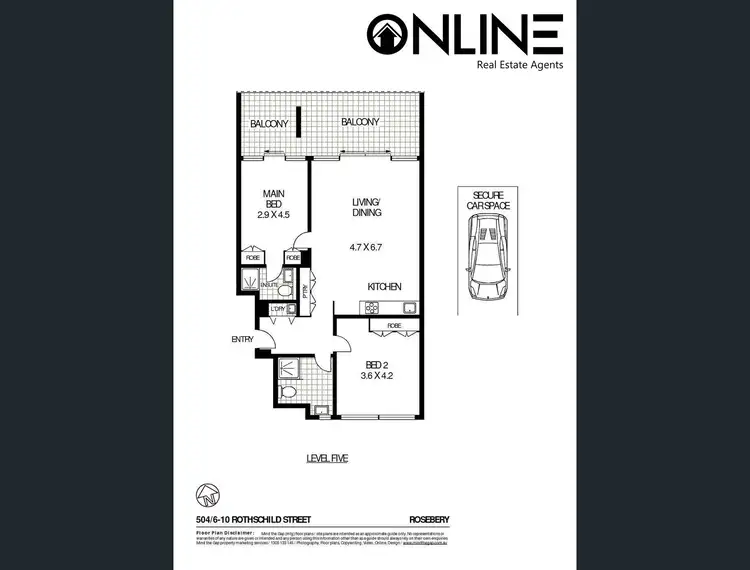 Floorplan of Homely apartment listing, 504/6-10 Rothschild Avenue, Rosebery NSW 2018