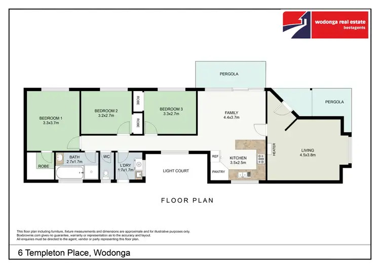 Floorplan of Homely house listing, 6 Templeton Place, Wodonga VIC 3690