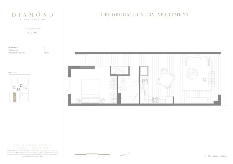 Floorplan of Homely apartment listing, 202/350 Oxford Street, Bondi Junction NSW 2022