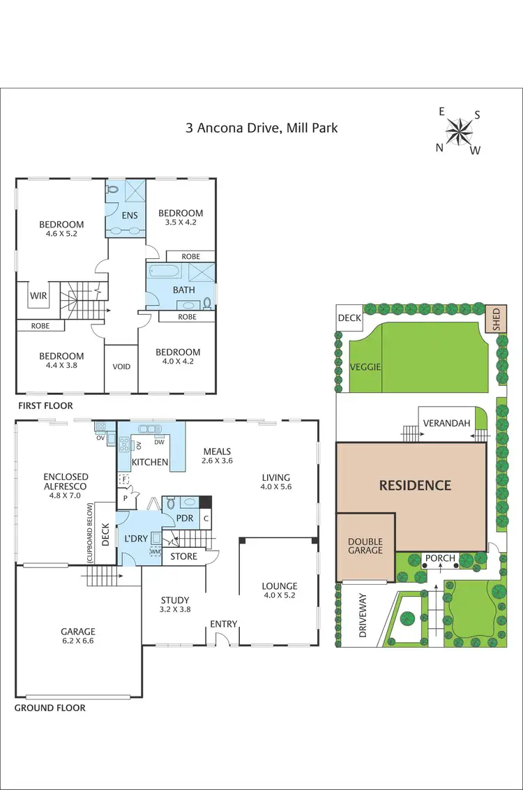 Floorplan of Homely house listing, 3 Ancona Drive, Mill Park VIC 3082