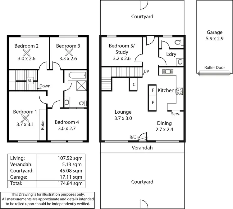 Floorplan of Homely townhouse listing, 2/5 Mooloola Way, West Lakes Shore SA 5020