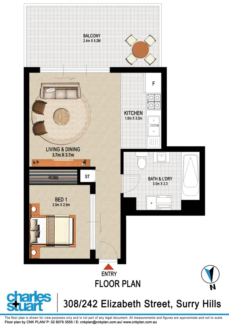 Floorplan of Homely apartment listing, 308/242 Elizabeth Street, Surry Hills NSW 2010