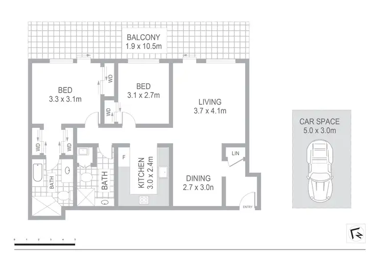 Floorplan of Homely apartment listing, 38F/19-21 George Street, North Strathfield NSW 2137