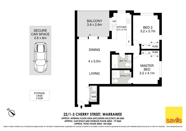 Floorplan of Homely apartment listing, 22/1-3 Cherry Street, Warrawee NSW 2074