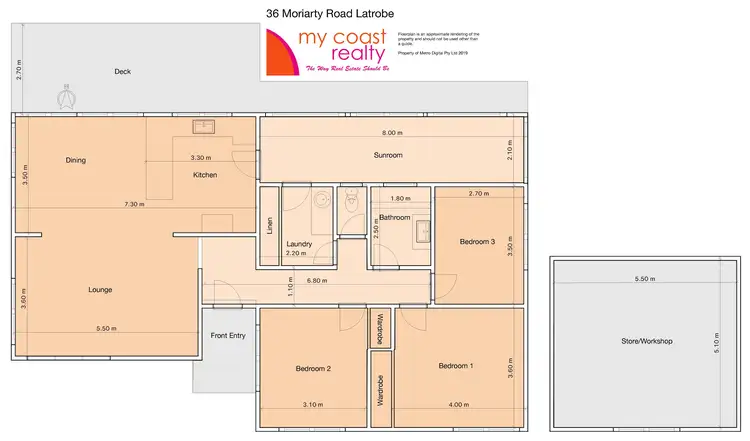 Floorplan of Homely house listing, 36 Moriarty Road, Latrobe TAS 7307
