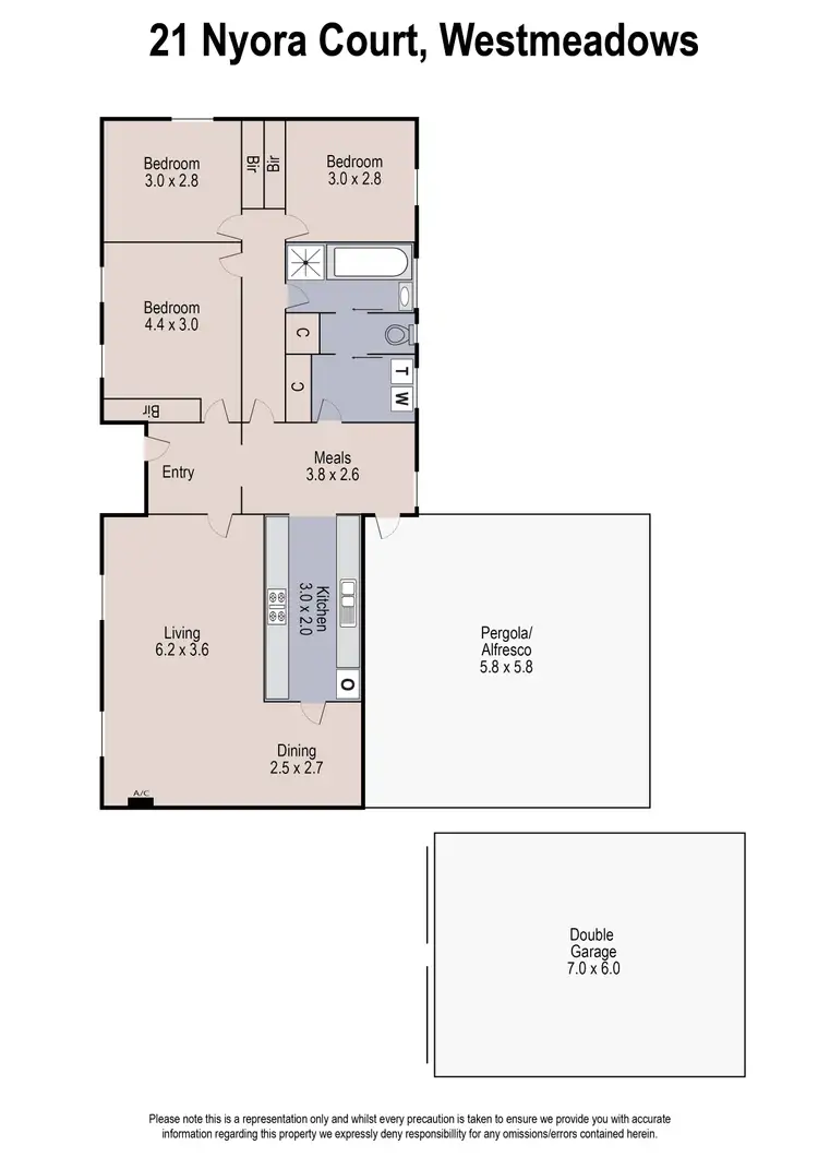 Floorplan of Homely house listing, 21 Nyora Court, Westmeadows VIC 3049