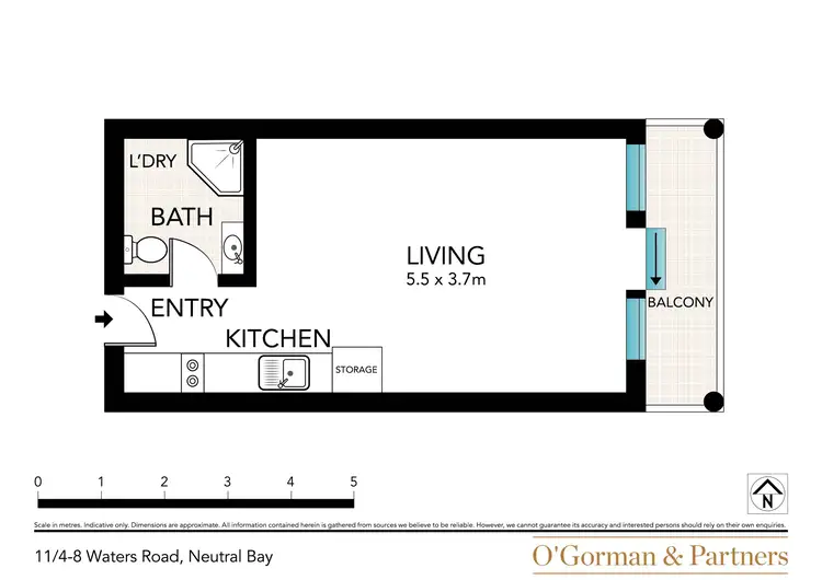 Floorplan of Homely studio listing, 11/8 Waters Road, Neutral Bay NSW 2089
