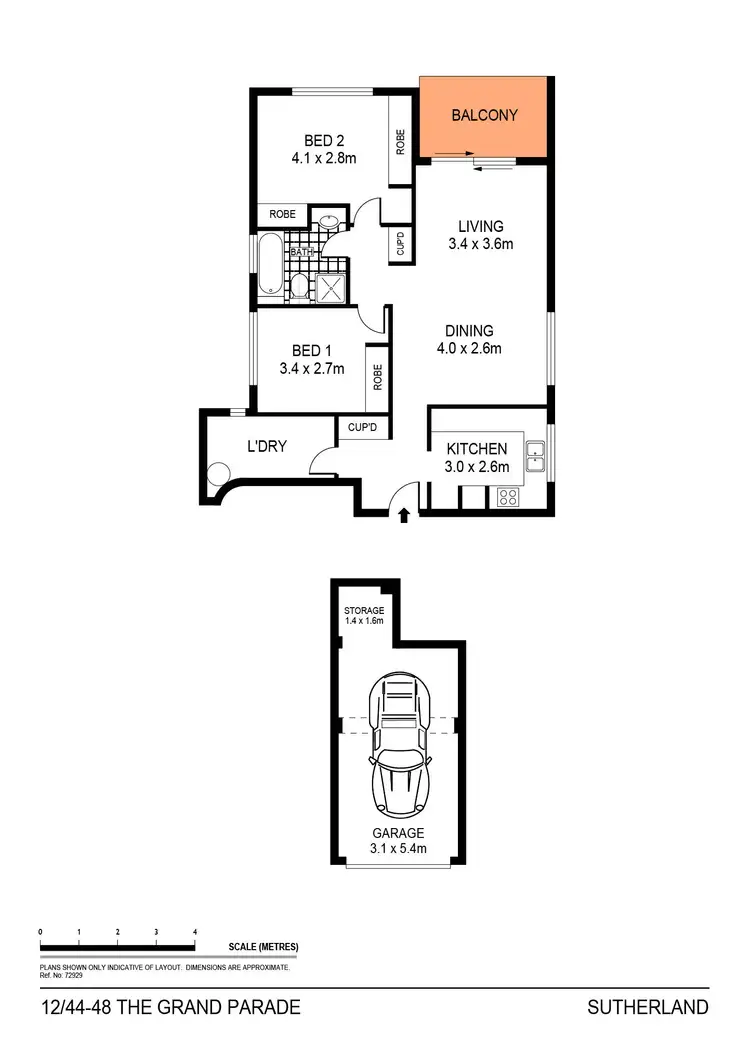 Floorplan of Homely apartment listing, 12/44-48 The Grand Parade, Sutherland NSW 2232