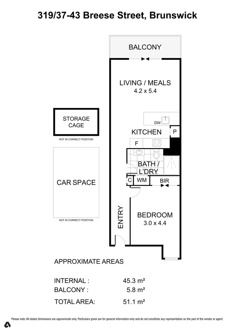 Floorplan of Homely apartment listing, 319/37-43 Breese Street, Brunswick VIC 3056