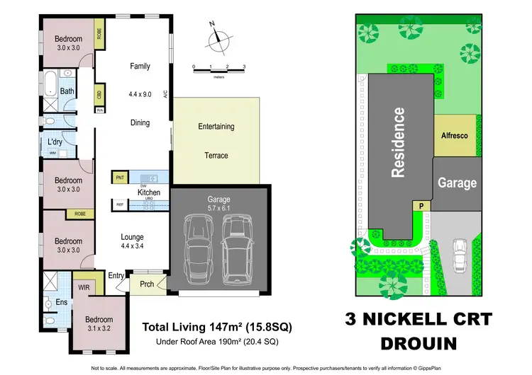 Floorplan of Homely house listing, 3 Nickell Court, Drouin VIC 3818