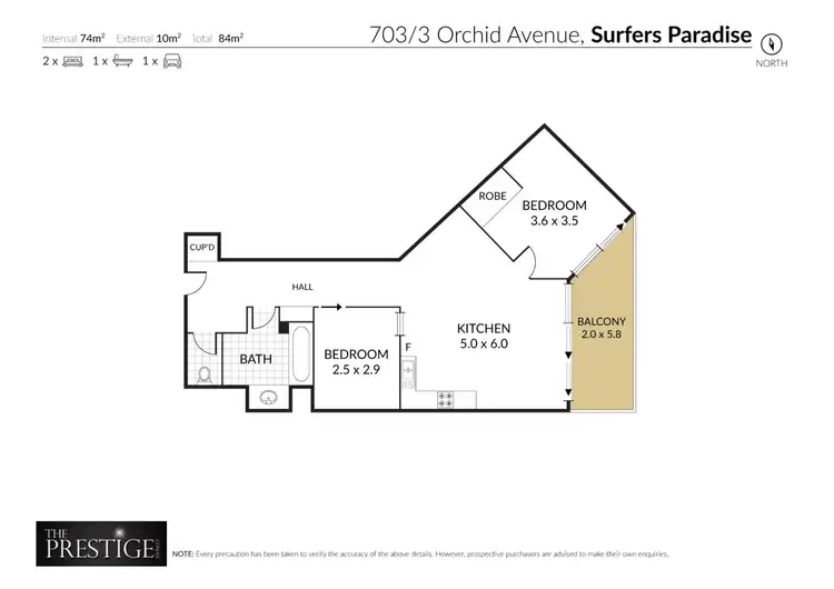 Floorplan of Homely unit listing, 703/3 Orchid Avenue, Surfers Paradise QLD 4217