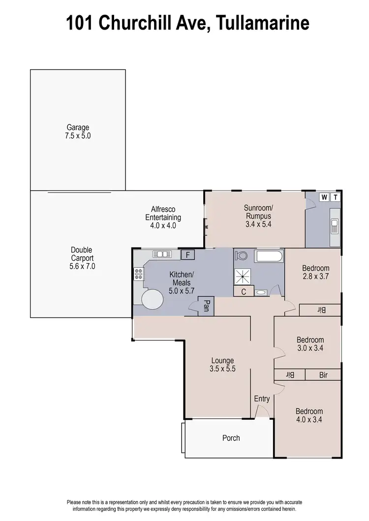 Floorplan of Homely house listing, 101 Churchill Avenue, Tullamarine VIC 3043