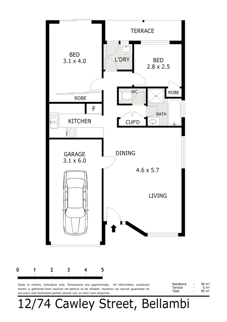 Floorplan of Homely villa listing, 12/74 Cawley Street, Bellambi NSW 2518