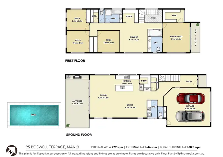 Floorplan of Homely house listing, 95 Boswell Terrace, Manly QLD 4179